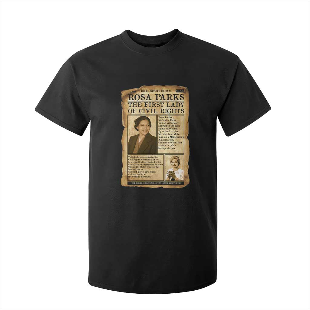 Vintage Newspaper Rosa Parks T Shirt For Kid Civil Rights Hero TS12 Black Print Your Wear