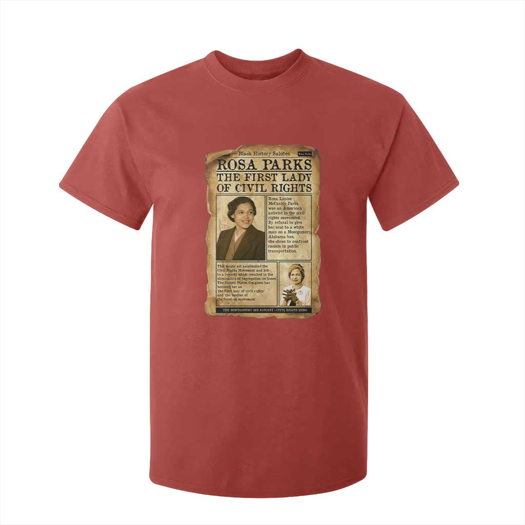 Vintage Newspaper Rosa Parks T Shirt For Kid Civil Rights Hero TS12 Red Print Your Wear