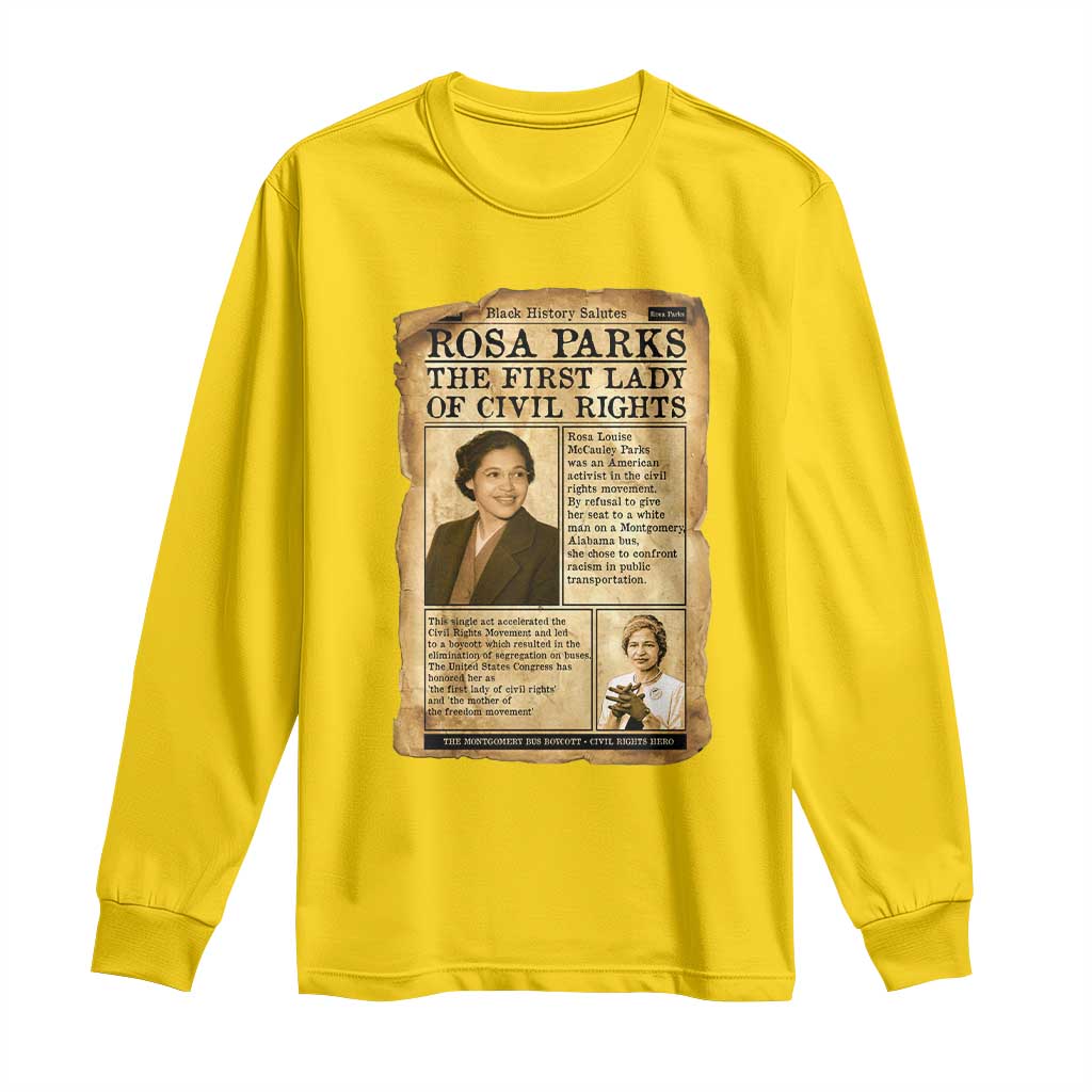 Vintage Newspaper Rosa Parks Long Sleeve Shirt Civil Rights Hero TS12 Daisy Print Your Wear