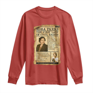Vintage Newspaper Rosa Parks Long Sleeve Shirt Civil Rights Hero TS12 Red Print Your Wear