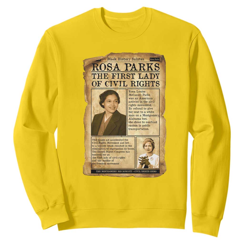 Vintage Newspaper Rosa Parks Sweatshirt Civil Rights Hero TS12 Daisy Print Your Wear