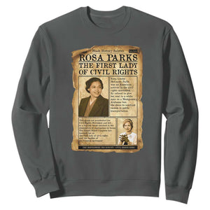 Vintage Newspaper Rosa Parks Sweatshirt Civil Rights Hero TS12 Dark Heather Print Your Wear