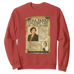 Vintage Newspaper Rosa Parks Sweatshirt Civil Rights Hero TS12 Red Print Your Wear