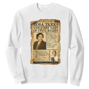 Vintage Newspaper Rosa Parks Sweatshirt Civil Rights Hero TS12 White Print Your Wear