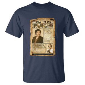 Vintage Newspaper Rosa Parks T Shirt Civil Rights Hero TS12 Navy Print Your Wear