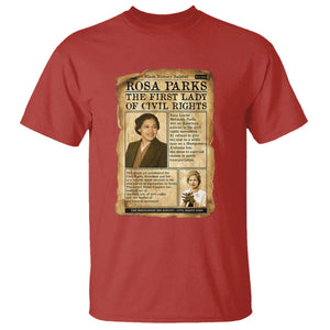 Vintage Newspaper Rosa Parks T Shirt Civil Rights Hero TS12 Red Print Your Wear