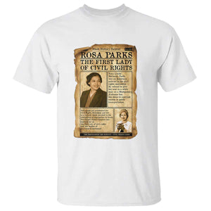 Vintage Newspaper Rosa Parks T Shirt Civil Rights Hero TS12 White Print Your Wear