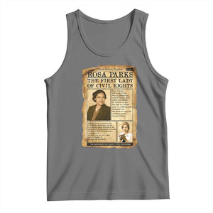 Vintage Newspaper Rosa Parks Tank Top Civil Rights Hero TS12 Black Heather Print Your Wear