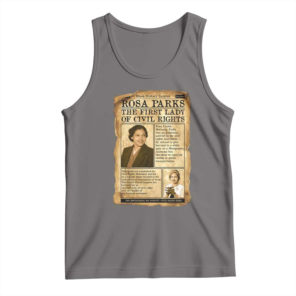 Vintage Newspaper Rosa Parks Tank Top Civil Rights Hero TS12 Deep Heather Print Your Wear
