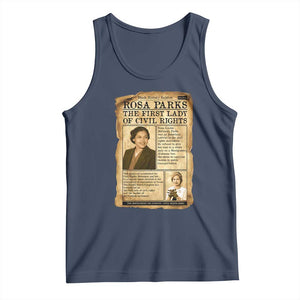 Vintage Newspaper Rosa Parks Tank Top Civil Rights Hero TS12 Navy Print Your Wear