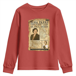 Vintage Newspaper Rosa Parks Youth Sweatshirt Civil Rights Hero TS12 Red Print Your Wear