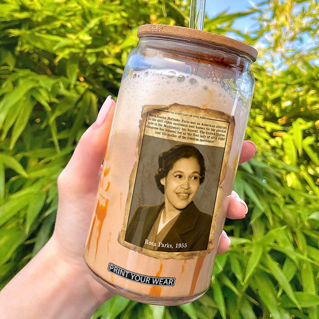 Vintage Rosa Parks Glass Can First Lady Of Civil Rights TS12 Black Print Your Wear