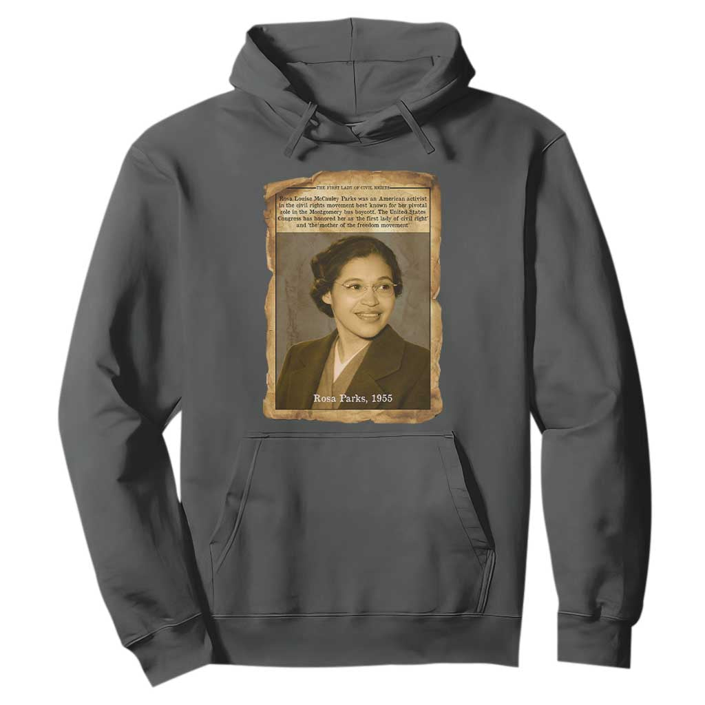 Vintage Rosa Parks Hoodie First Lady Of Civil Rights TS12 Dark Heather Print Your Wear