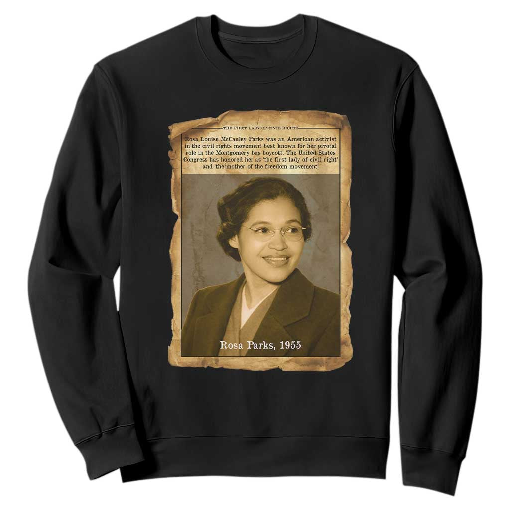 Vintage Rosa Parks Sweatshirt First Lady Of Civil Rights TS12 Black Print Your Wear