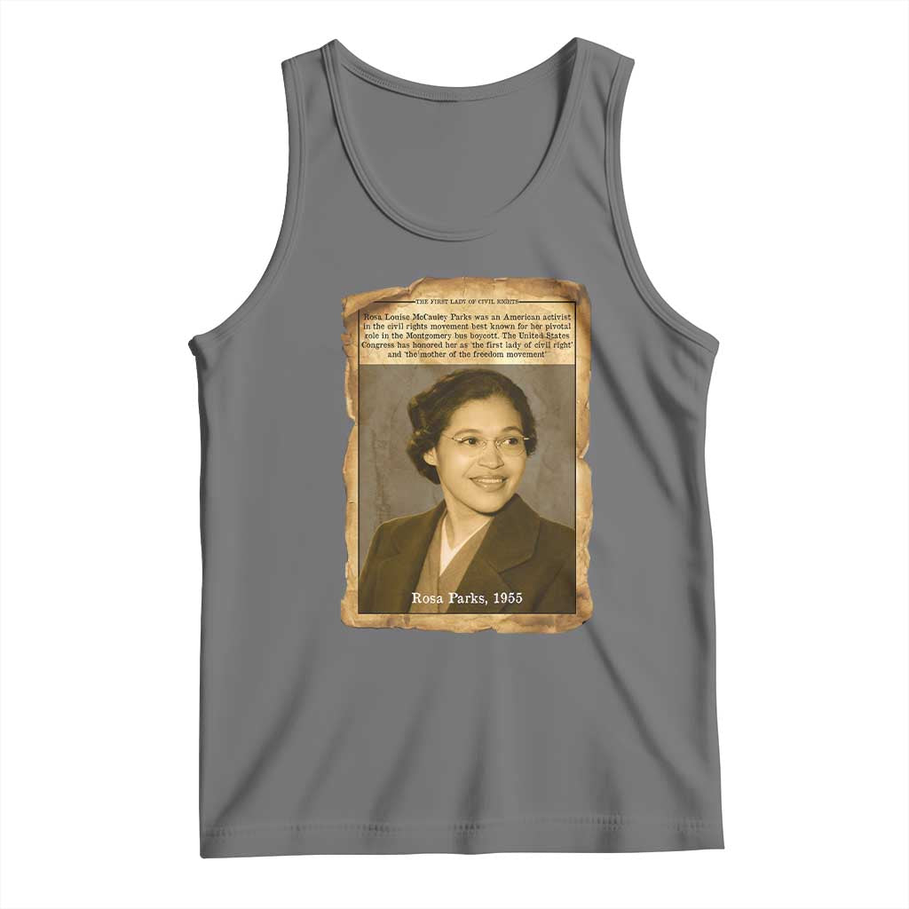 Vintage Rosa Parks Tank Top First Lady Of Civil Rights TS12 Black Heather Print Your Wear