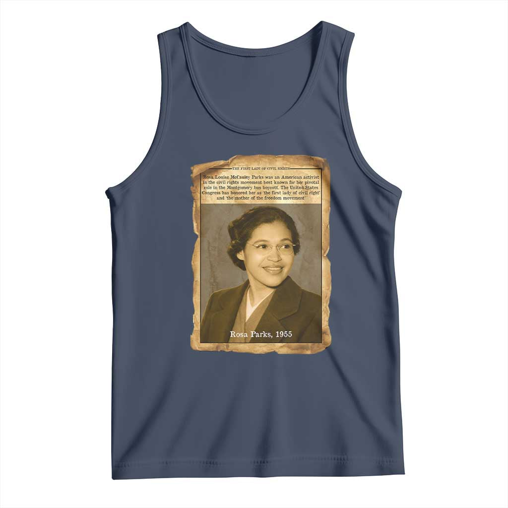 Vintage Rosa Parks Tank Top First Lady Of Civil Rights TS12 Navy Print Your Wear