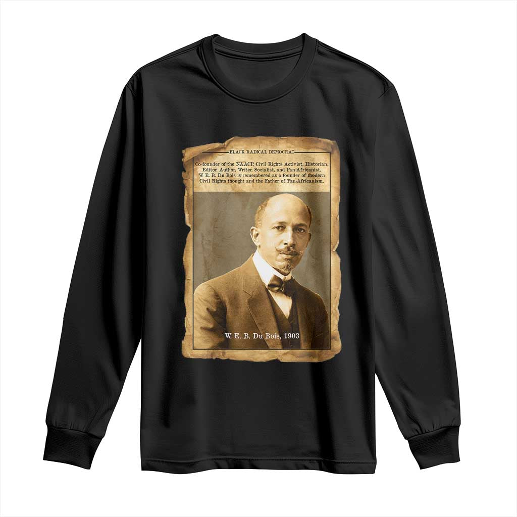 Vintage Newspaper W E B Du Bois Long Sleeve Shirt Civil Rights Pioneer TS12 Black Print Your Wear