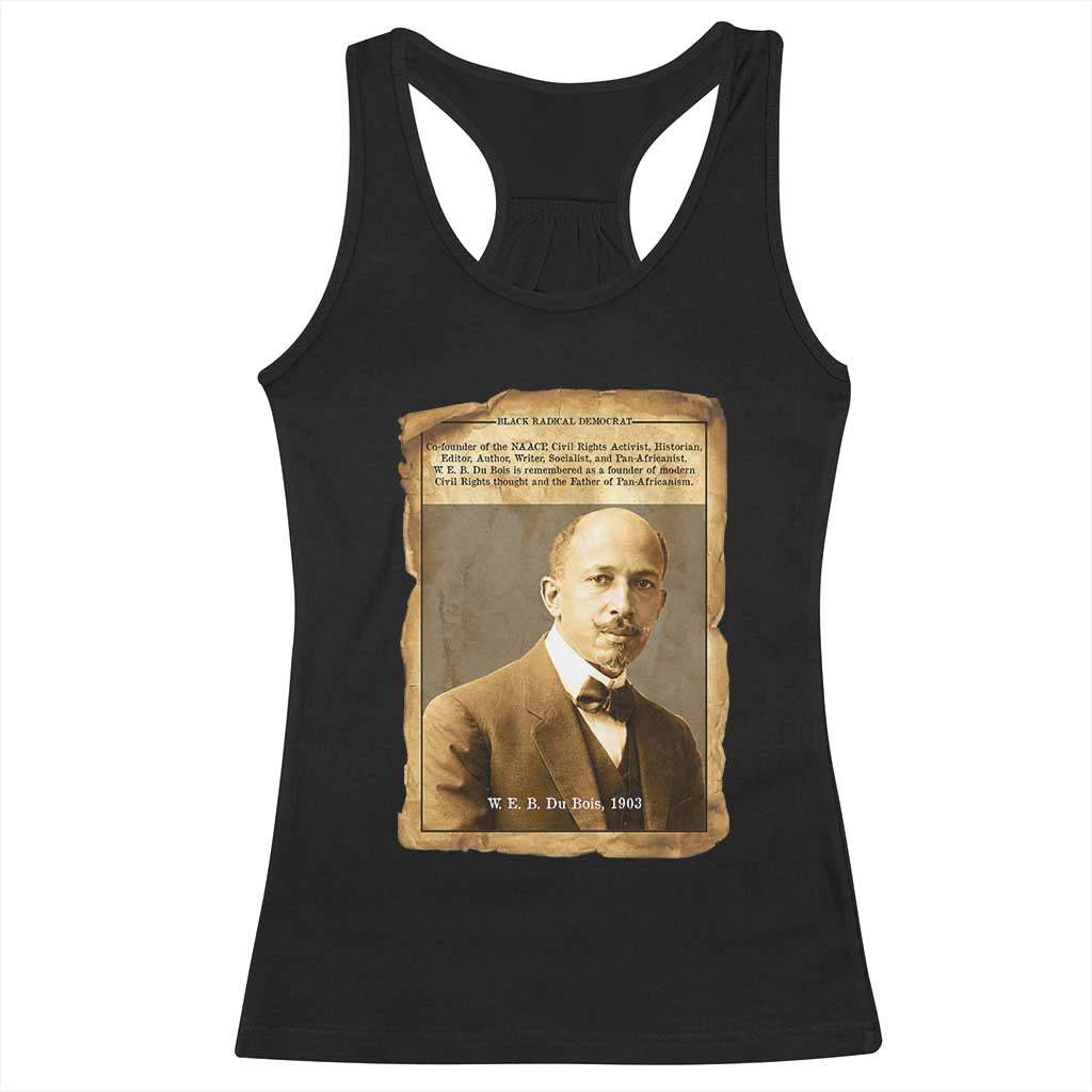 Vintage Newspaper W E B Du Bois Racerback Tank Top Civil Rights Pioneer TS12 Black Print Your Wear