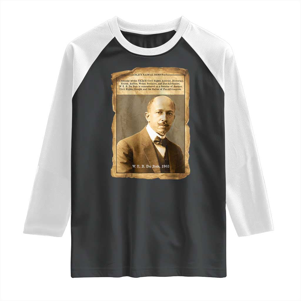 Vintage Newspaper W E B Du Bois Raglan Shirt Civil Rights Pioneer TS12 Black White Print Your Wear