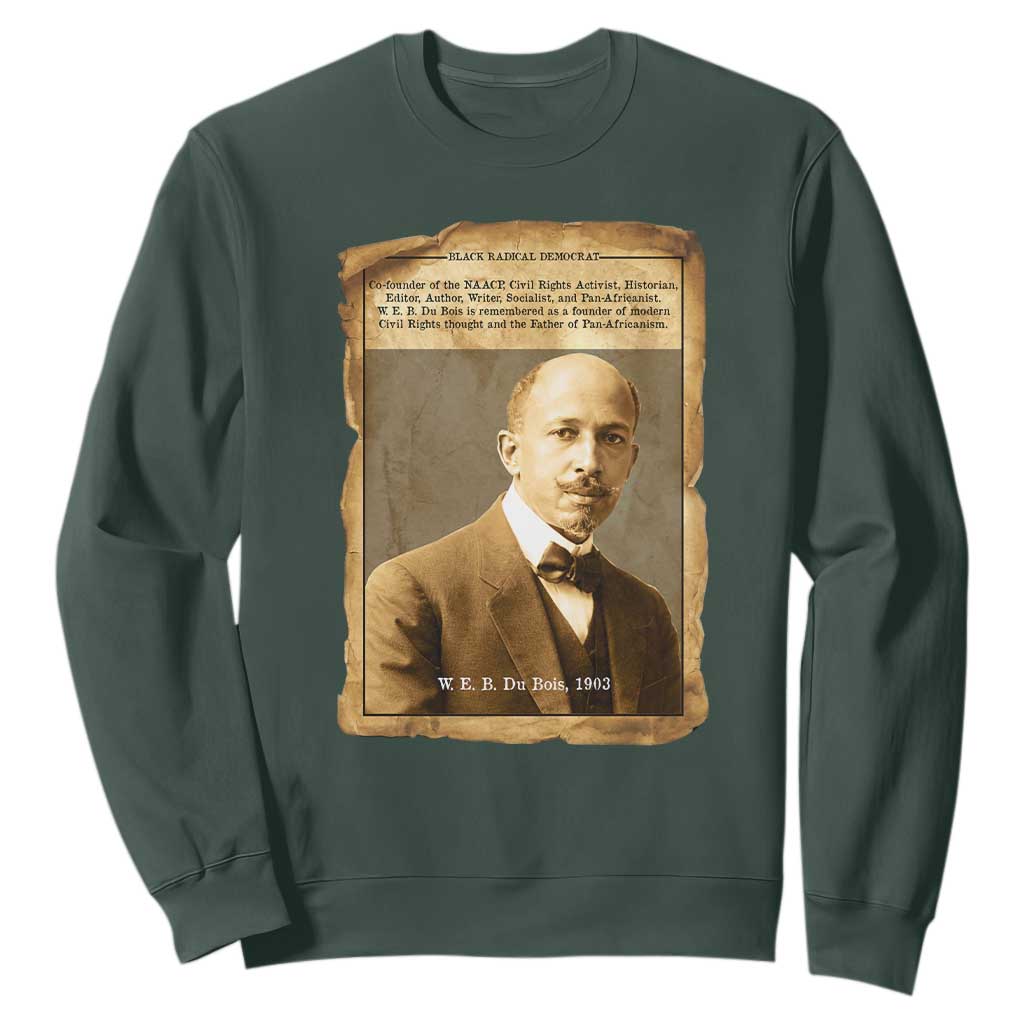 Vintage Newspaper W E B Du Bois Sweatshirt Civil Rights Pioneer TS12 Dark Forest Green Print Your Wear