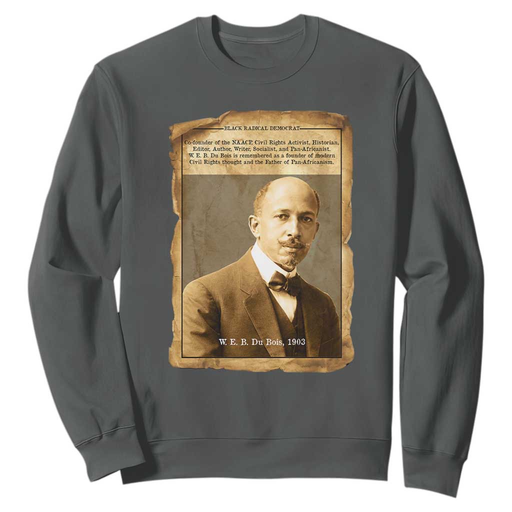 Vintage Newspaper W E B Du Bois Sweatshirt Civil Rights Pioneer TS12 Dark Heather Print Your Wear