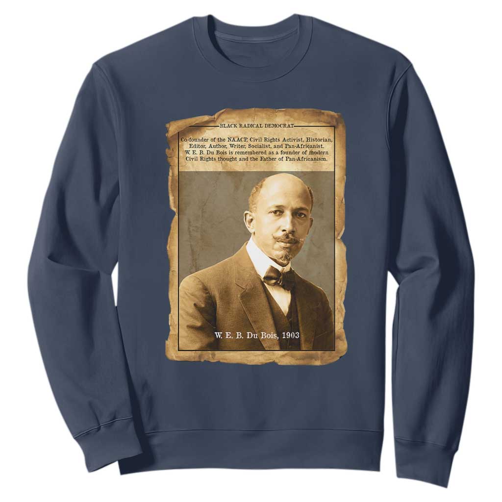 Vintage Newspaper W E B Du Bois Sweatshirt Civil Rights Pioneer TS12 Navy Print Your Wear