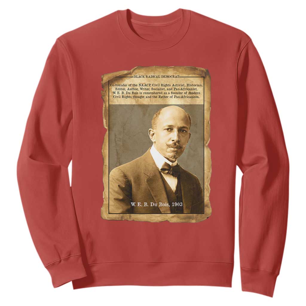 Vintage Newspaper W E B Du Bois Sweatshirt Civil Rights Pioneer TS12 Red Print Your Wear