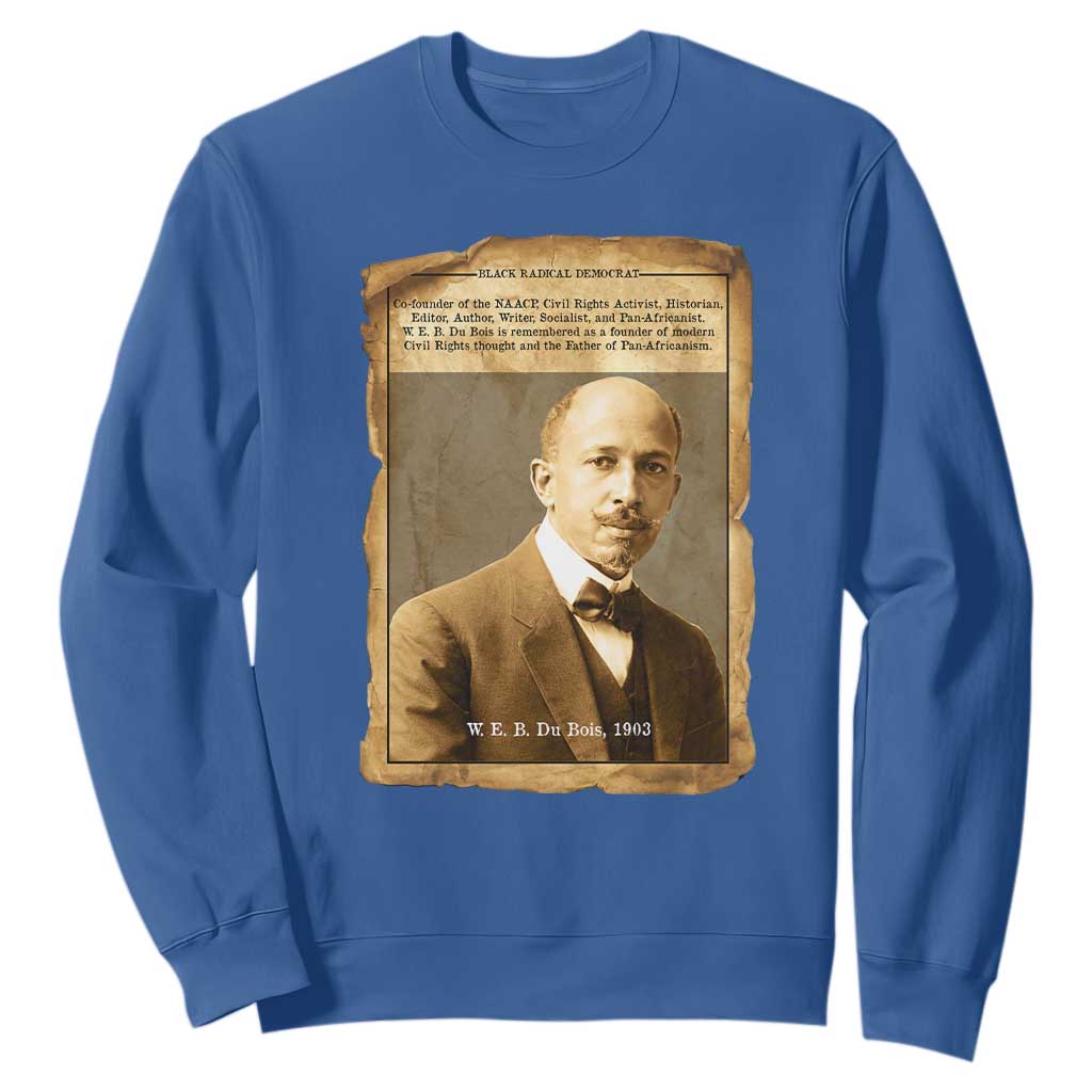 Vintage Newspaper W E B Du Bois Sweatshirt Civil Rights Pioneer TS12 Royal Blue Print Your Wear