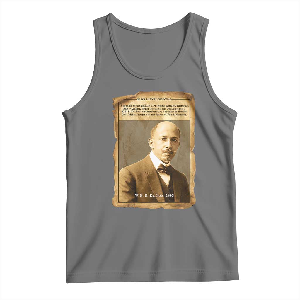 Vintage Newspaper W E B Du Bois Tank Top Civil Rights Pioneer TS12 Black Heather Print Your Wear