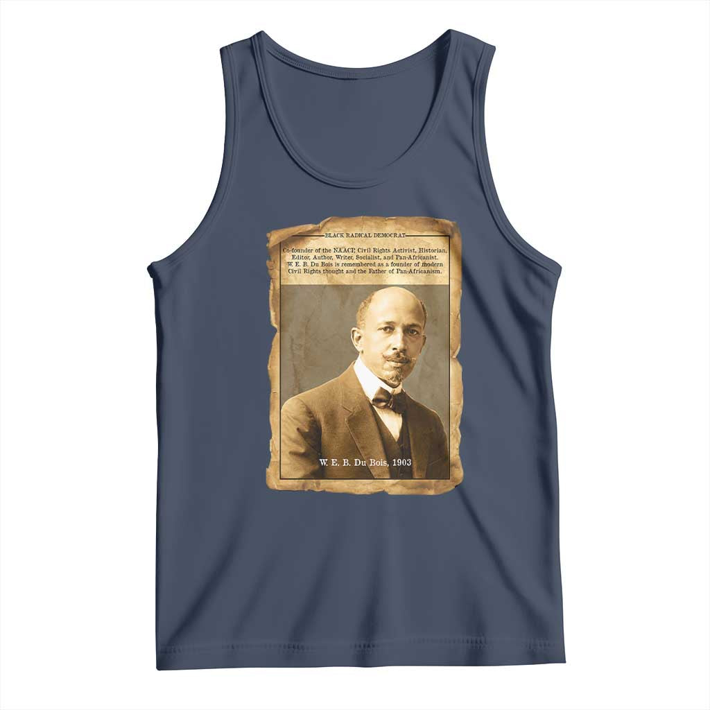 Vintage Newspaper W E B Du Bois Tank Top Civil Rights Pioneer TS12 Navy Print Your Wear