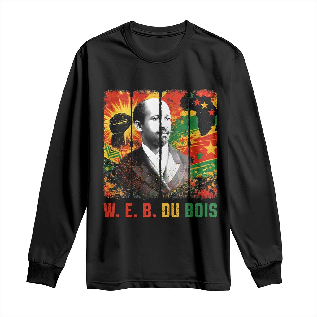 W E B Du Bois Long Sleeve Shirt Civil Rights Leader Gift TS12 Black Print Your Wear
