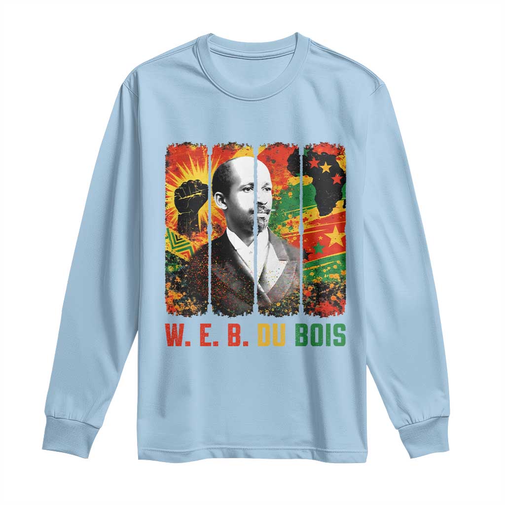 W E B Du Bois Long Sleeve Shirt Civil Rights Leader Gift TS12 Light Blue Print Your Wear