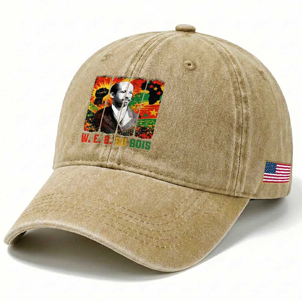 W E B Du Bois Washed Cotton Baseball Cap Civil Rights Leader Gift TS12 Print Your Wear