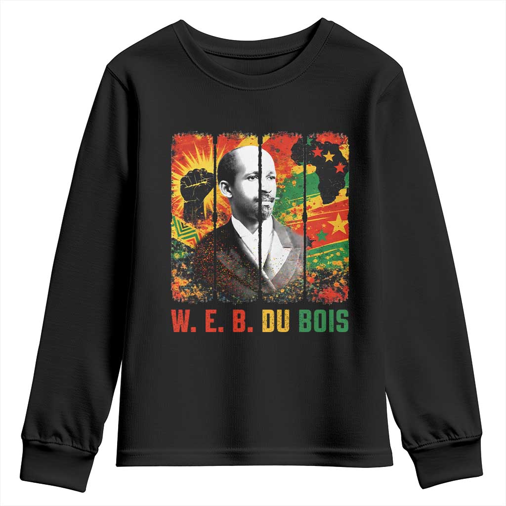 W E B Du Bois Youth Sweatshirt Civil Rights Leader Gift TS12 Black Print Your Wear