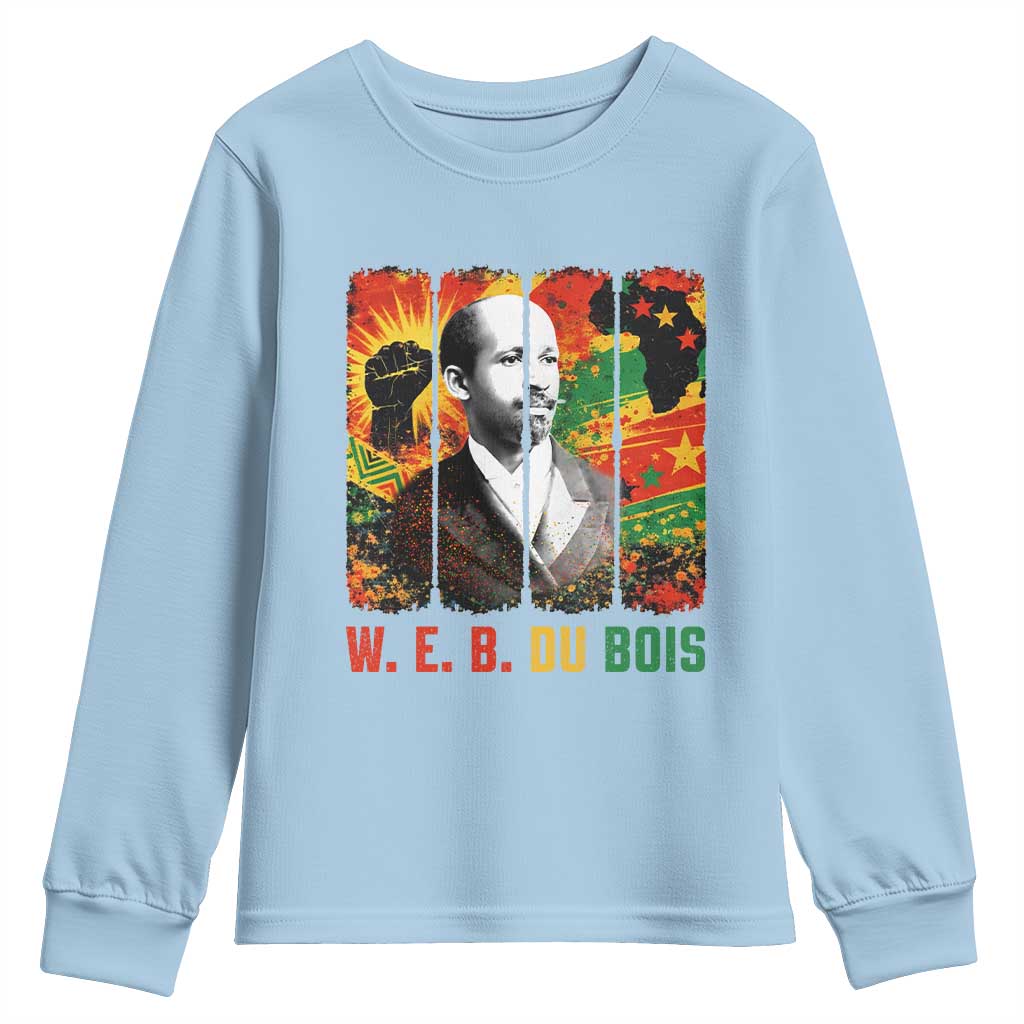 W E B Du Bois Youth Sweatshirt Civil Rights Leader Gift TS12 Light Blue Print Your Wear