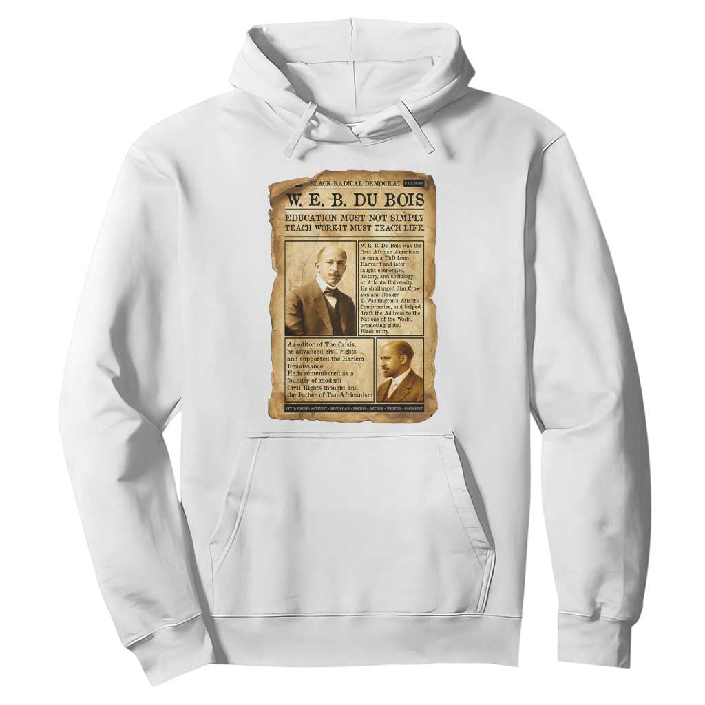 Vintage Newspaper W E B Du Bois Hoodie African American Scholar TS12 White Print Your Wear