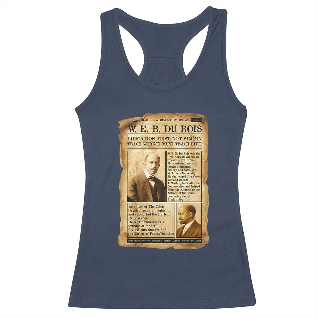 Vintage Newspaper W E B Du Bois Racerback Tank Top African American Scholar TS12 Navy Print Your Wear