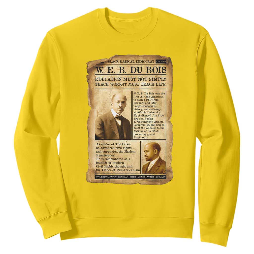 Vintage Newspaper W E B Du Bois Sweatshirt African American Scholar TS12 Daisy Print Your Wear