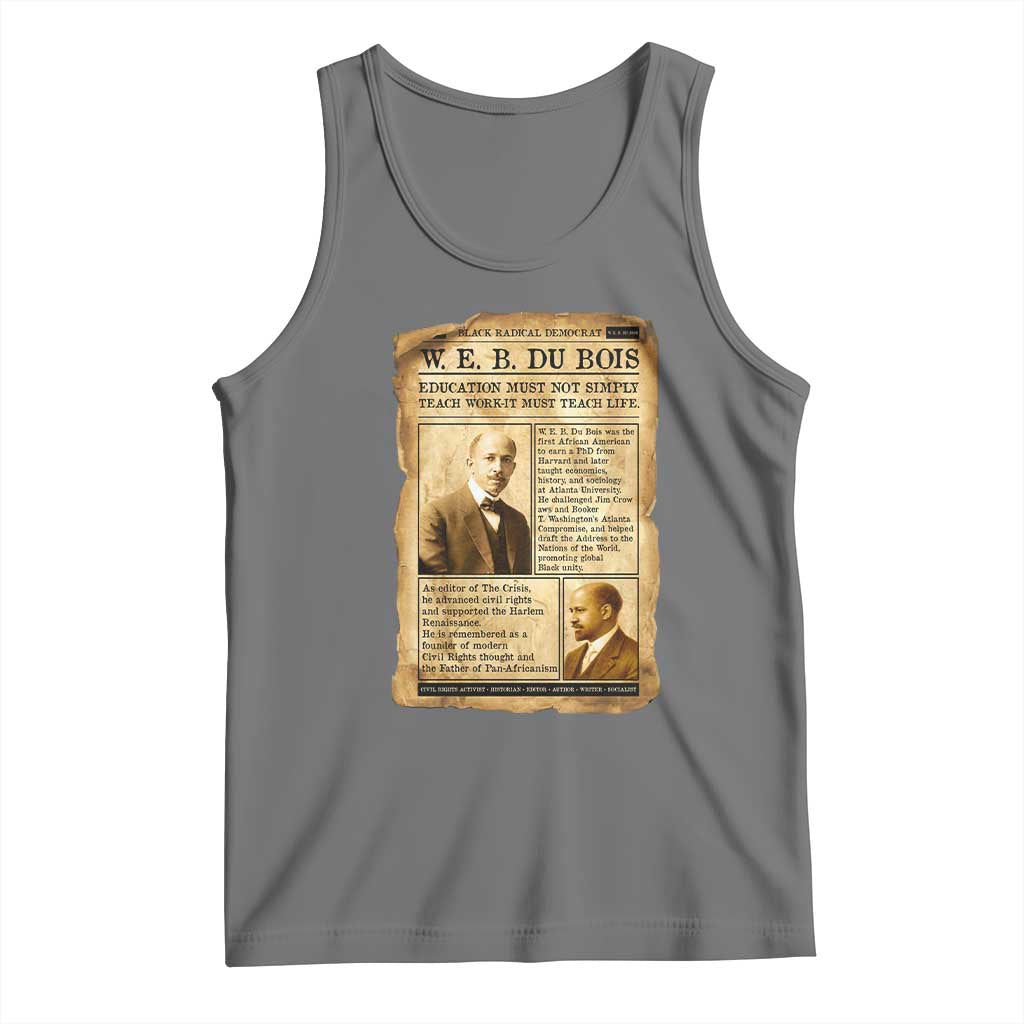 Vintage Newspaper W E B Du Bois Tank Top African American Scholar TS12 Black Heather Print Your Wear