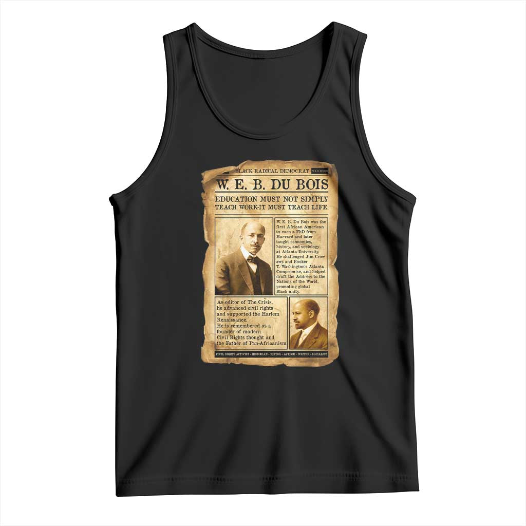 Vintage Newspaper W E B Du Bois Tank Top African American Scholar TS12 Black Print Your Wear