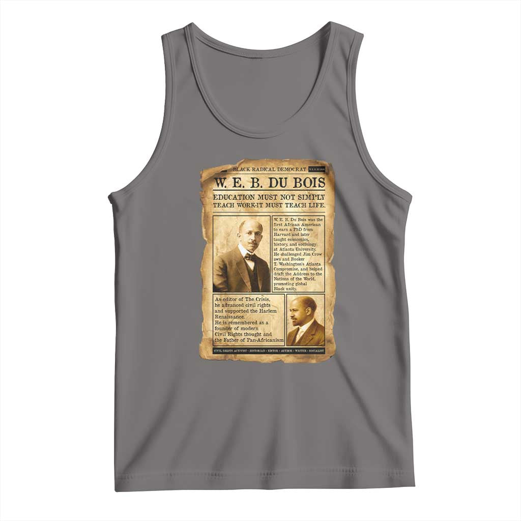 Vintage Newspaper W E B Du Bois Tank Top African American Scholar TS12 Deep Heather Print Your Wear