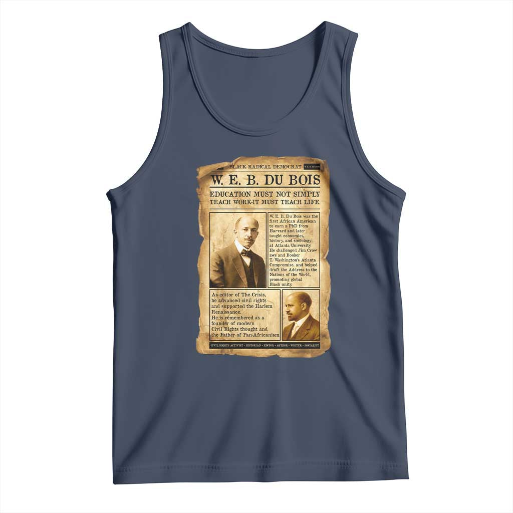 Vintage Newspaper W E B Du Bois Tank Top African American Scholar TS12 Navy Print Your Wear