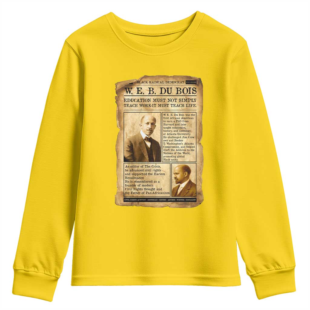 Vintage Newspaper W E B Du Bois Youth Sweatshirt African American Scholar TS12 Daisy Print Your Wear