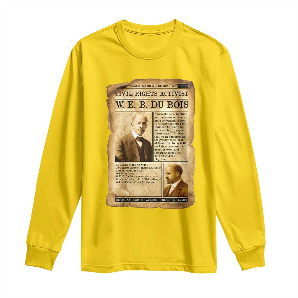 Vintage Newspaper W E B Du Bois Long Sleeve Shirt Civil Rights History TS12 Daisy Print Your Wear