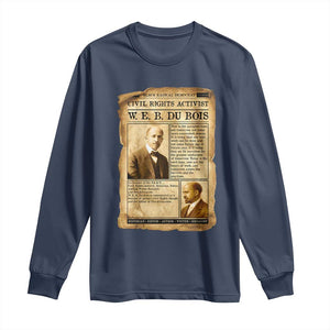 Vintage Newspaper W E B Du Bois Long Sleeve Shirt Civil Rights History TS12 Navy Print Your Wear