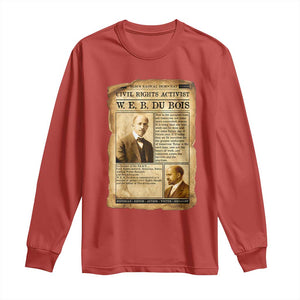 Vintage Newspaper W E B Du Bois Long Sleeve Shirt Civil Rights History TS12 Red Print Your Wear
