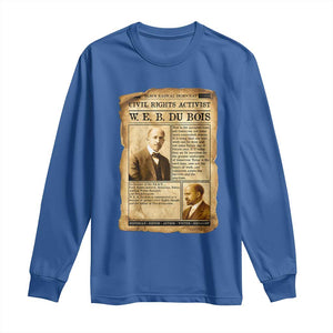 Vintage Newspaper W E B Du Bois Long Sleeve Shirt Civil Rights History TS12 Royal Blue Print Your Wear