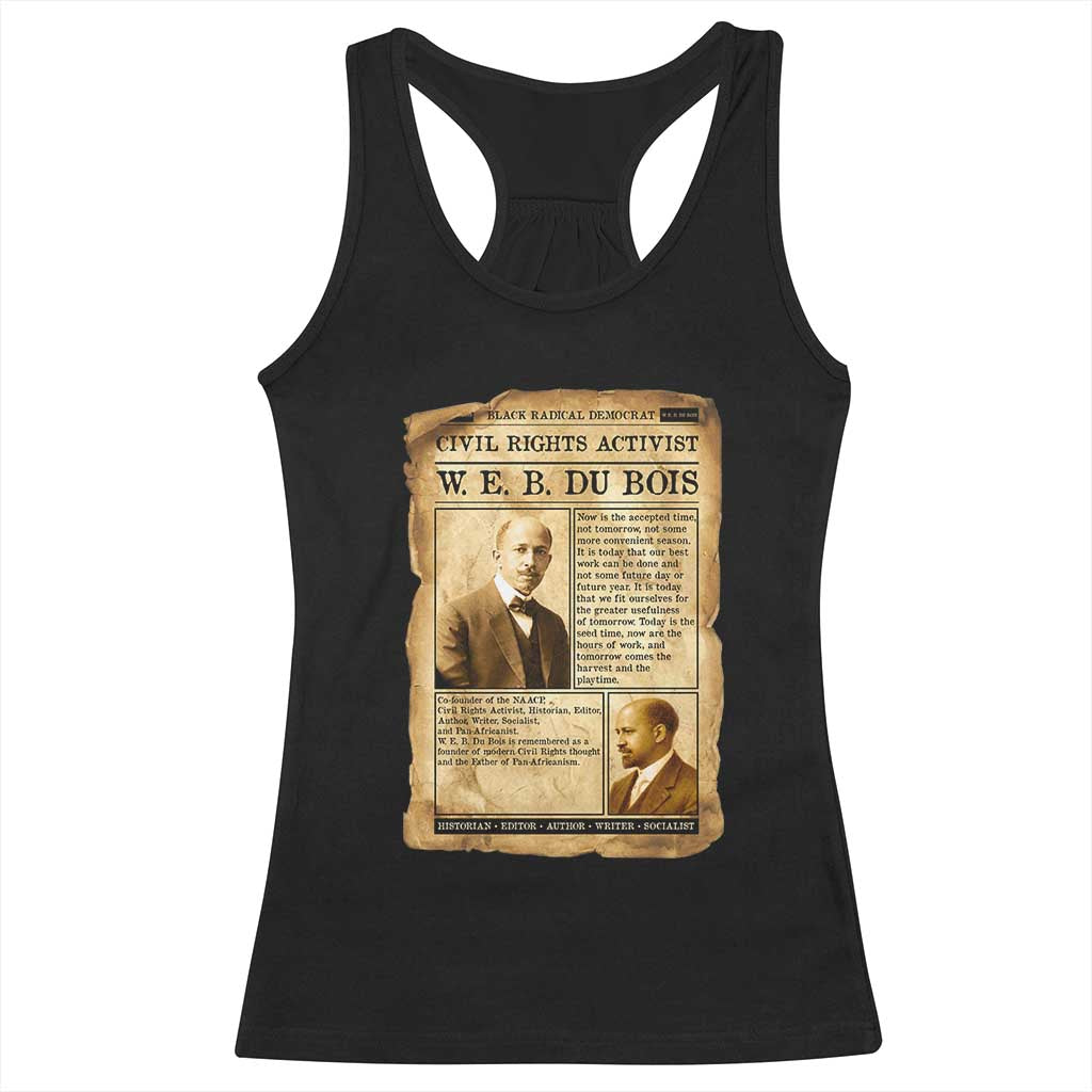 Vintage Newspaper W E B Du Bois Racerback Tank Top Civil Rights History TS12 Black Print Your Wear