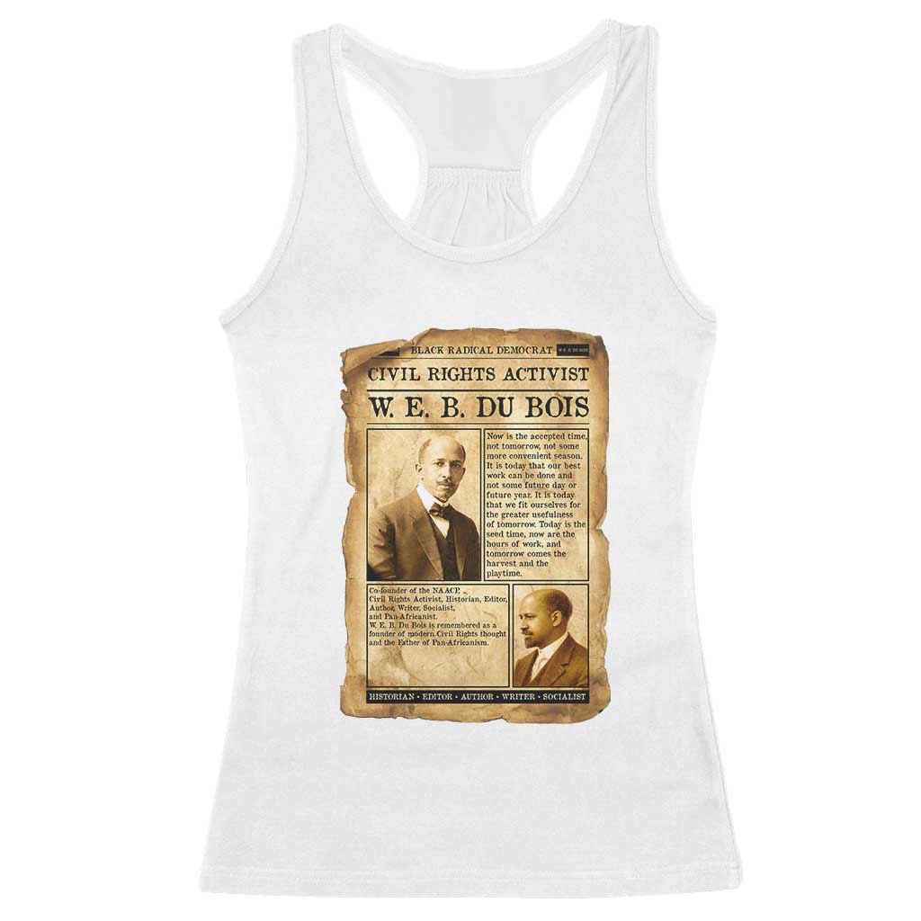 Vintage Newspaper W E B Du Bois Racerback Tank Top Civil Rights History TS12 White Print Your Wear