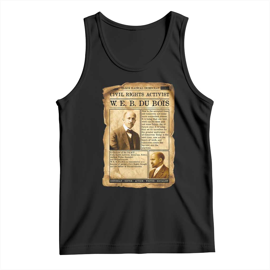 Vintage Newspaper W E B Du Bois Tank Top Civil Rights History TS12 Black Print Your Wear